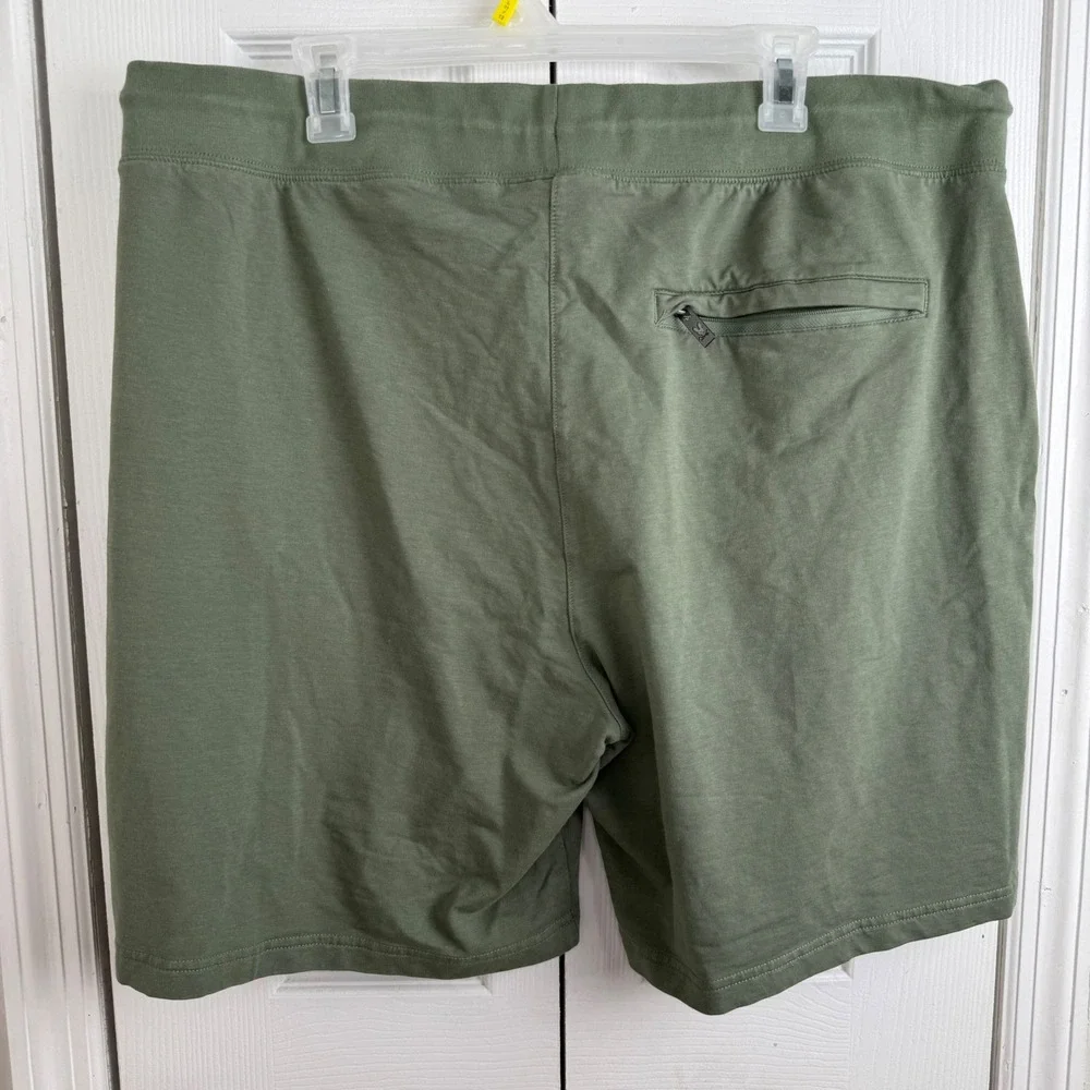 Psycho Bunny Shorts 3XL Olive Green Lounge Athletic Big & Tall Zip‎ Pocket